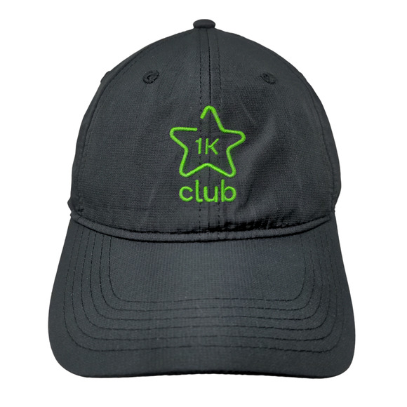 Bluemark Men's Strapback Hat Black Embroidered 1K Club Logo Vent Holes - Picture 1 of 10